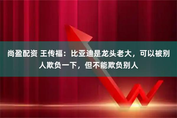 尚盈配资 王传福:比亚迪是龙头老大,可以被别人欺负一下,但不能欺负别人